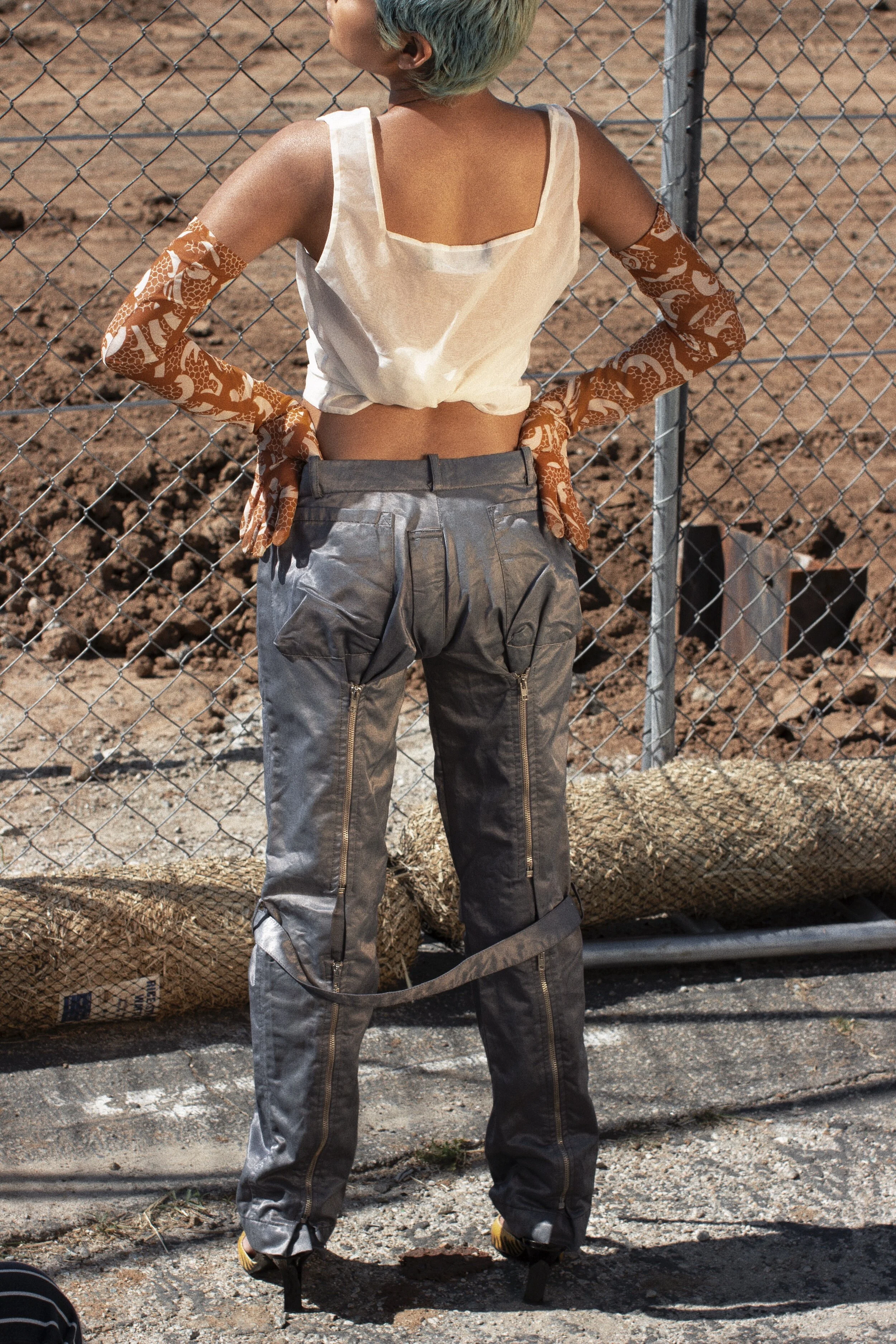vivienne westwood gunmetal bondage pants — RIZZAT